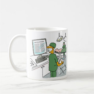 Asian Surgeon Checks Instructions before Operation Coffee Mug