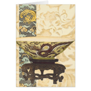 Asian Tapestry with Bowl and Dragon Design