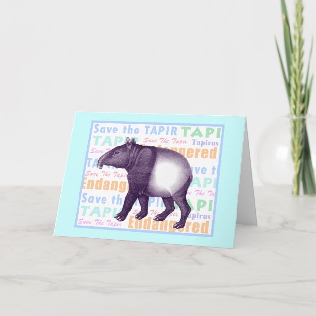 Asian Tapir / Malay Tapir - Greeting Card (Front)