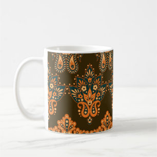 Asian Textile Paisley: Floral Vintage Illustration Coffee Mug