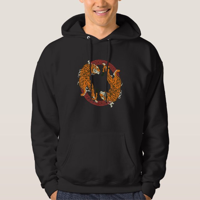 Asian Tiger Asia Animal Wild Cat Predator Wildlife Hoodie (Front)