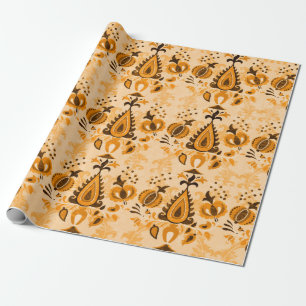 Asian vintage wallpaper seamless ornament flowers  wrapping paper