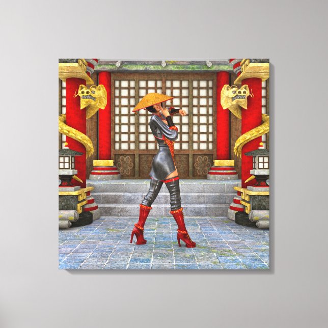 Asian Warrior Maiden Canvas Print (Front)
