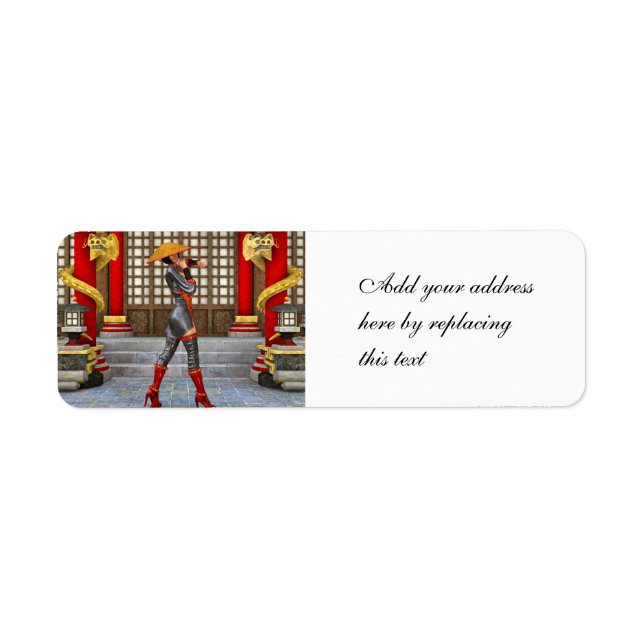 Asian Warrior Maiden Fantasy Samurai Artwork (Front)