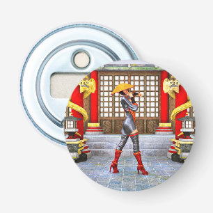 Asian Warrior Maiden Fantasy Samurai Artwork Bottle Opener