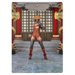 Asian Warrior Maiden Fantasy Samurai Artwork Clipboard