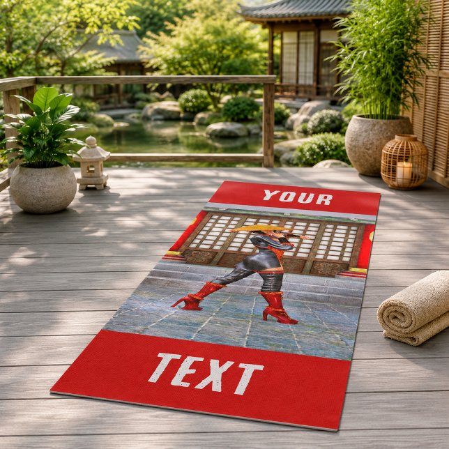 Asian Warrior Maiden Fantasy Samurai Artwork Yoga Mat (Creator Uploaded)