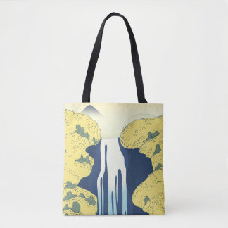 Asian Waterfall Throw Pillow Tote Bag