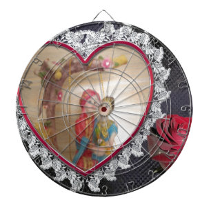 Asian Wedding Couple on Heart Swing Art Print/ Dartboard