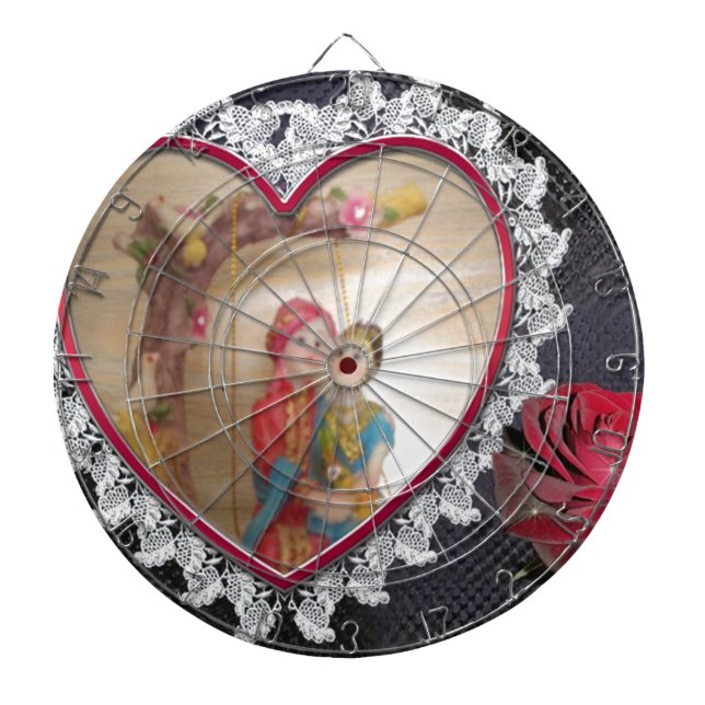Asian Wedding Couple on Heart Swing Art Print/ Dartboard (Front)