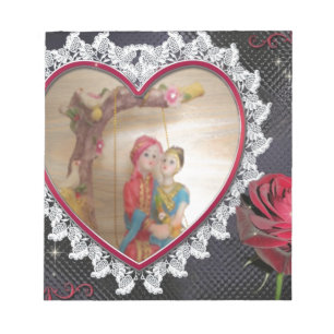 Asian Wedding Couple on Heart Swing Art Print/ Notepad