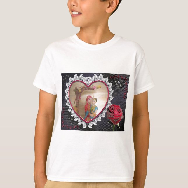 Asian Wedding Couple on Heart Swing Art Print/ T-Shirt (Front)