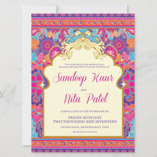 Asian - Wedding - Henna - Mehndi - Invitation (Front)
