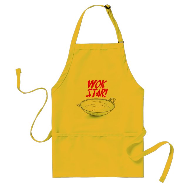 Asian Wok Cooking Apron "WOK STAR!" (Front)