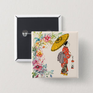 Asian Woman Button