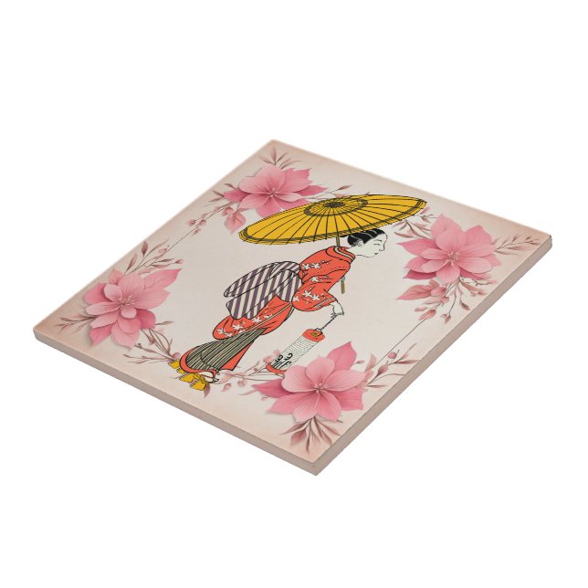 Asian Woman Ceramic Tile (Side)