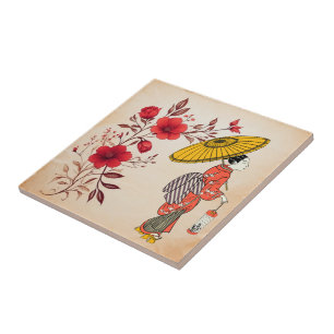 Asian Woman Ceramic Tile