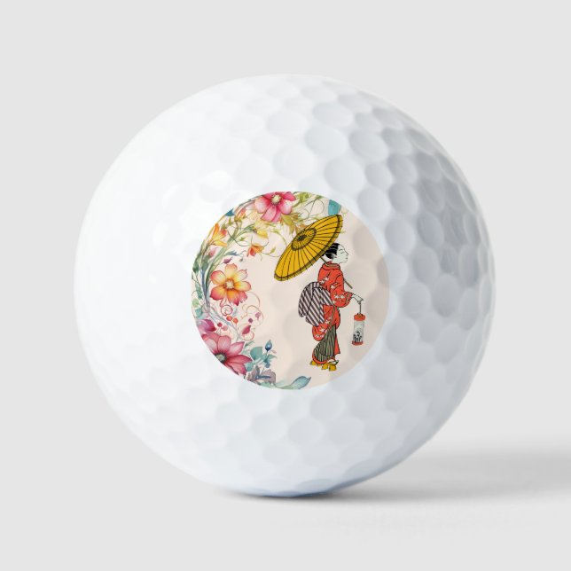Asian Woman Golf Ball (Front)