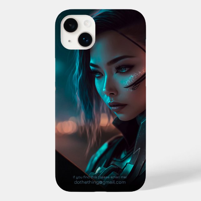 Asian Woman Reading at Night in City of the Future Case-Mate iPhone Case (Back)