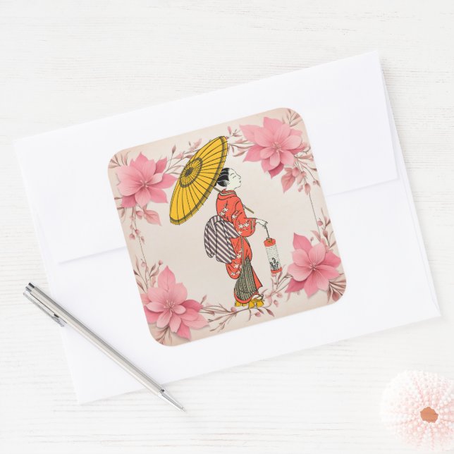 Asian Woman Sticker (Envelope)