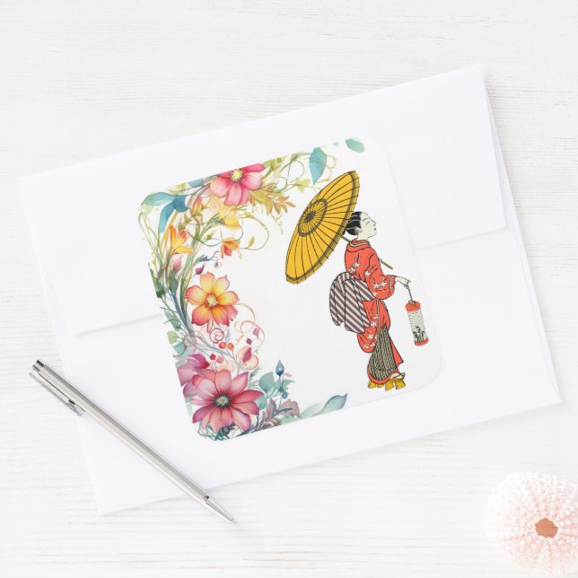 Asian Woman Sticker (Envelope)