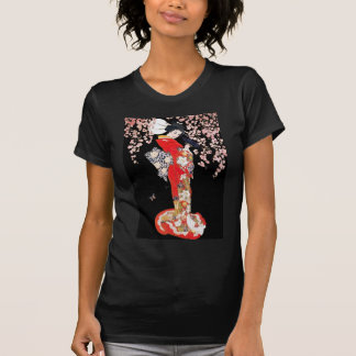 Asian Woman with Cherry Blossom Night T-Shirt