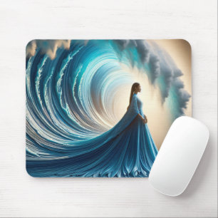 Asian Woman With Wave Gown Mouse Mat