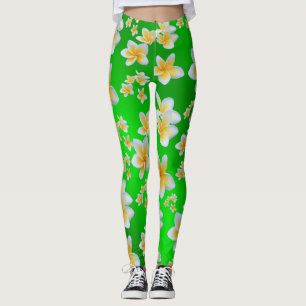 asian, yellow, white, bloom, bright, gold, floral leggings