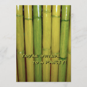 Asian Zen Green Bamboo Stalks Botanical Invitation