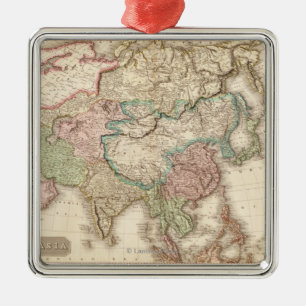 AsiaPanoramic MapAsia 12 Metal Tree Decoration