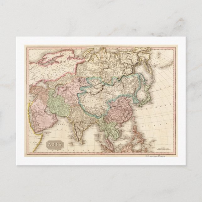 AsiaPanoramic MapAsia 12 Postcard (Front)