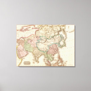 AsiaPanoramic MapAsia 2 Canvas Print