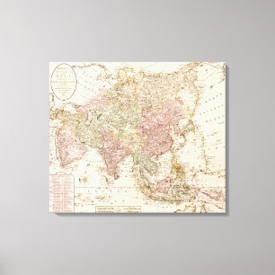 AsiaPanoramic MapAsia 3 Canvas Print