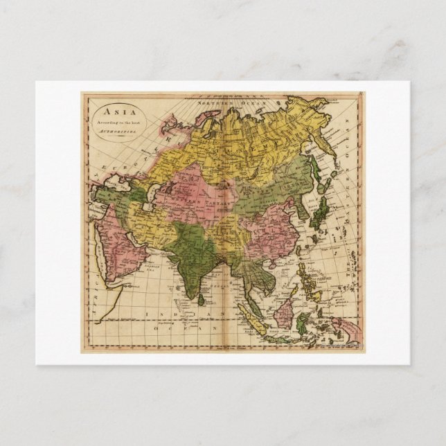 AsiaPanoramic MapAsia 3 Postcard (Front)