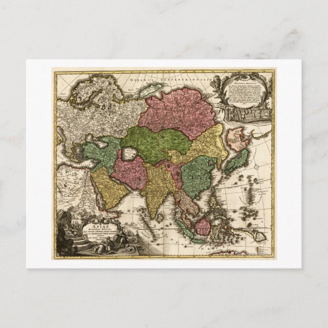 AsiaPanoramic MapAsia 5 Postcard (Front)