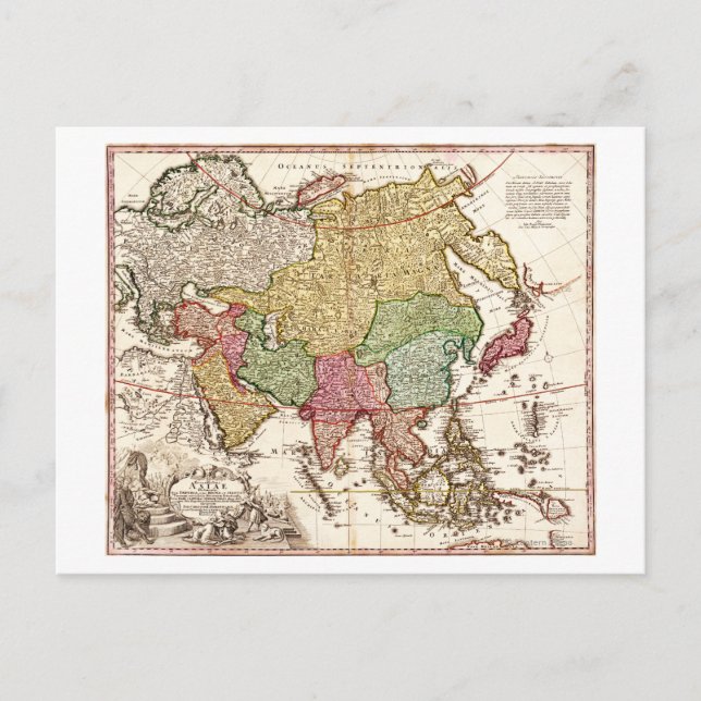 AsiaPanoramic MapAsia 6 Postcard (Front)