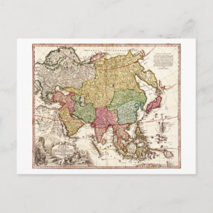 AsiaPanoramic MapAsia 6 Postcard