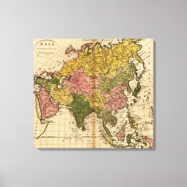 AsiaPanoramic MapAsia 7 Canvas Print (Front)