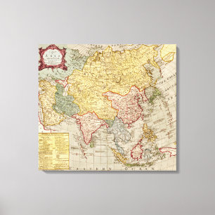 AsiaPanoramic MapAsia 9 Canvas Print