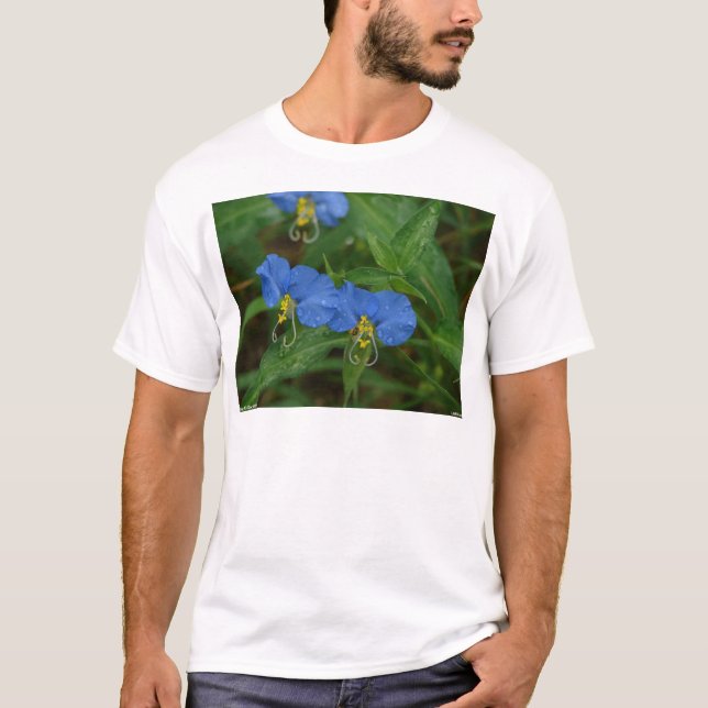 Asiatic Dayflower Blue WIldflower Apparel & Gifts T-Shirt (Front)