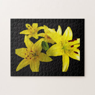 Asiatic Lilies on Black Jigsaw Puzzle