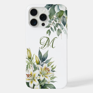 Asiatic Lily and Eucalyptus Floral Watercolor iPhone 15 Pro Max Case