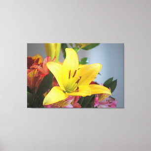 Asiatic Yellow Lily Wrapped Canvas Art