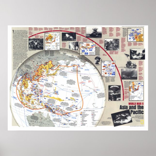 " Asien: 1937/45 - Geschichtskarte v. Pazifikkrieg Poster (Front)