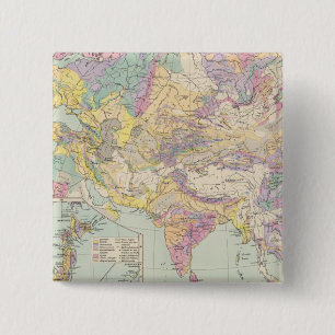 Asien u Europa - Atlas Map of Asia and Europe 15 Cm Square Badge