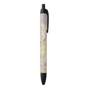 Asien u Europa - Atlas Map of Asia and Europe Black Ink Pen