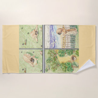 Asil The Pekingese  Beach Towel