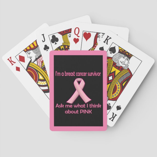 Ask a breast cancer survivor about pink! playing cards (Back)