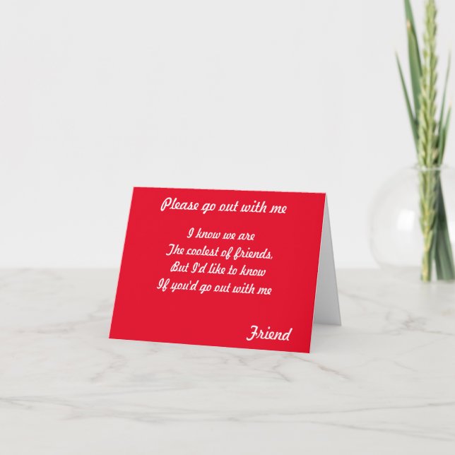 Ask a friend out card (Front)