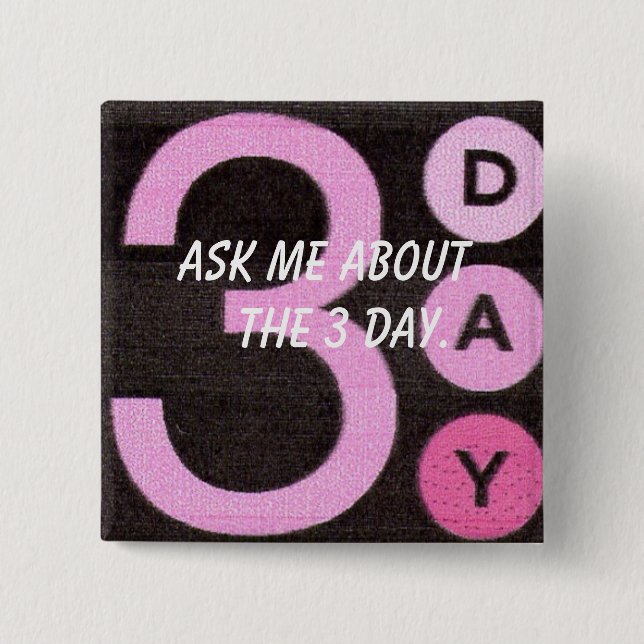 Ask about 3 day - Customised 15 Cm Square Badge (Front)